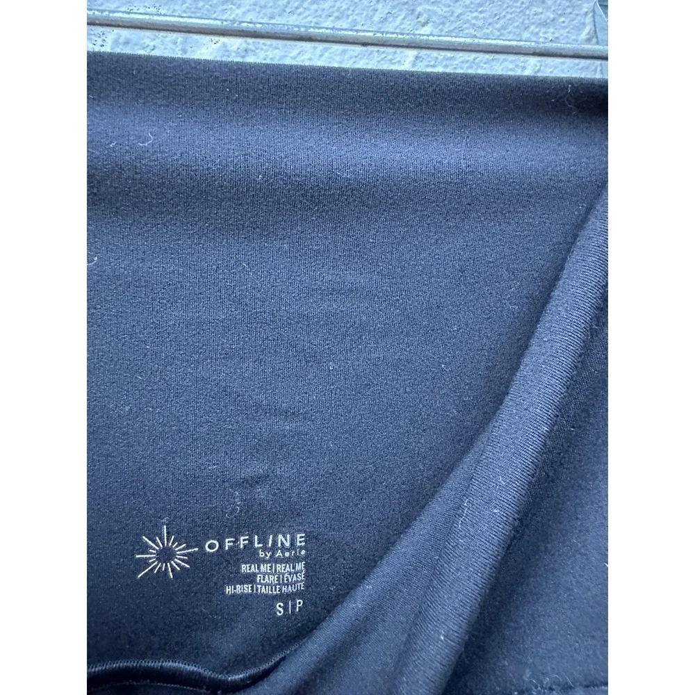 OFFLINE by Aerie Real Me Crossover‎ Flare Leggings Black High Rise Small Petite